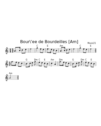Bour\'ee de Bourdeilles   [Am] (Version 2)