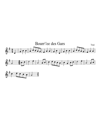 Bourr\'ee des Gars