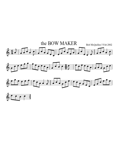 the BOW MAKER (Bow Maker) sheet music preview