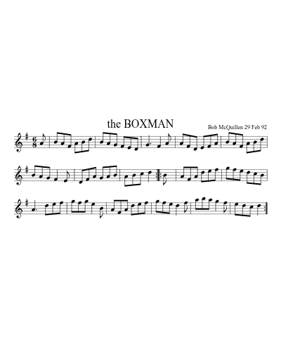 the BOXMAN (Boxman) sheet music preview