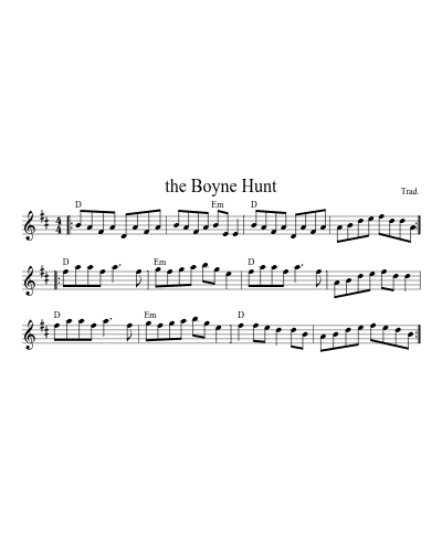 The Boyne Hunt (Version 9) sheet music preview