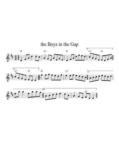 The Boys in the Gap (Version 2) sheet music preview