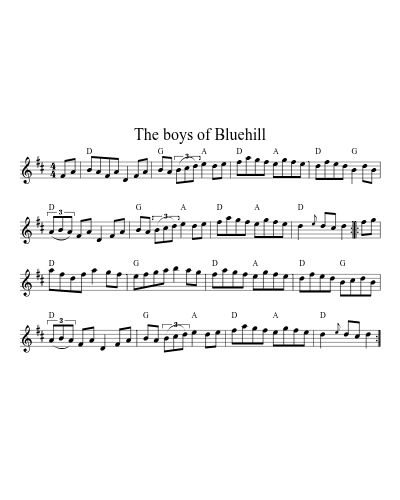 The Boys Of Bluehill (Version 15) sheet music preview