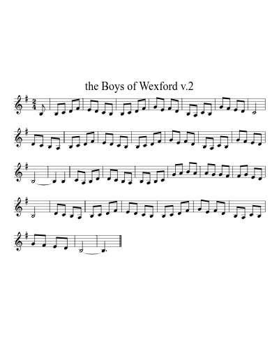 The Boys of Wexford v.2 (Version 2) sheet music preview