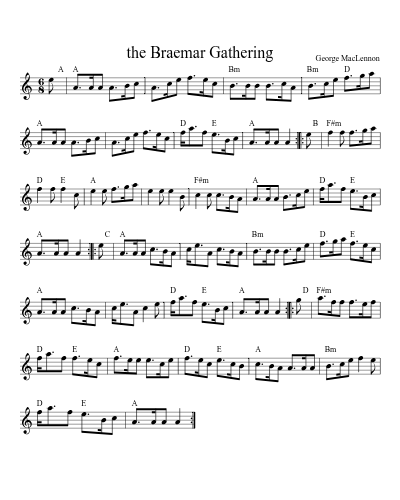 the Braemar Gathering (Version 2) sheet music preview