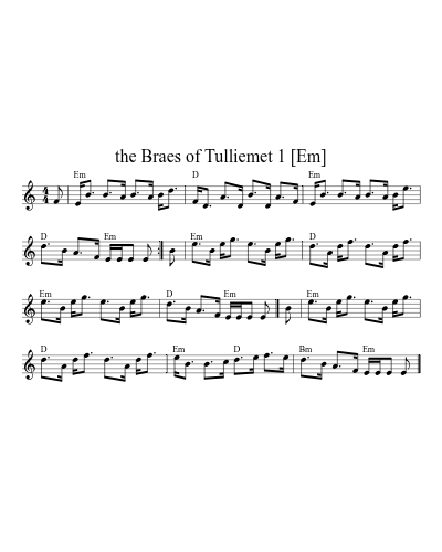 the Braes of Tulliemet 1 [Em] (Version 2) sheet music preview
