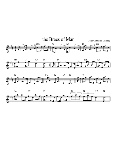The braes of Mar (Version 5) sheet music preview