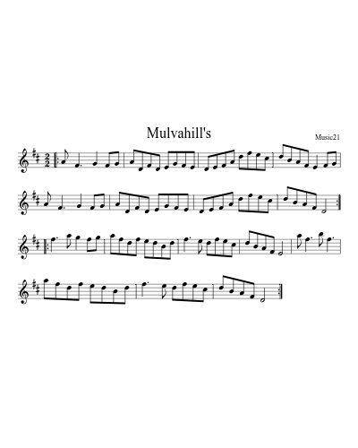 Mulvahill's sheet music preview