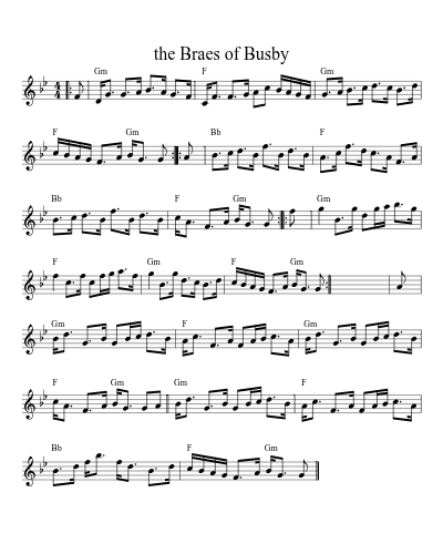 the Braes of Busby (Version 2) sheet music preview