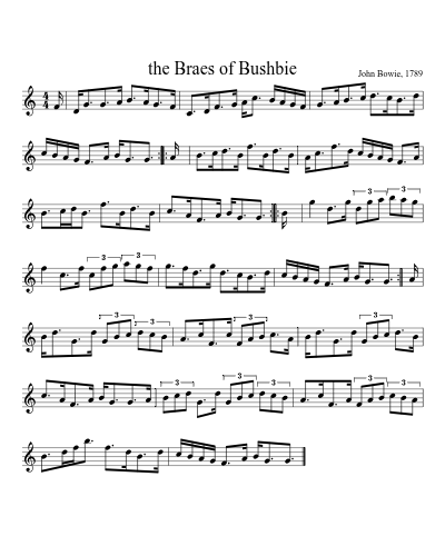 the Braes of Bushbie (Version 2) sheet music preview