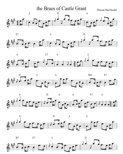 the Braes of Castle Grant (Version 2) sheet music preview