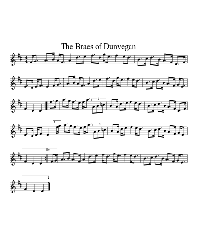 The Braes of Dunvegan (Version 2) sheet music preview