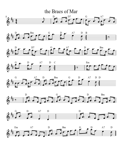 The braes of Mar (Version 8) sheet music preview