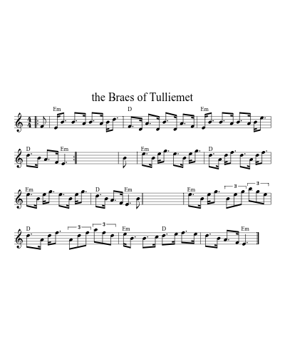 The Braes of Tulliemet (Version 2) sheet music preview