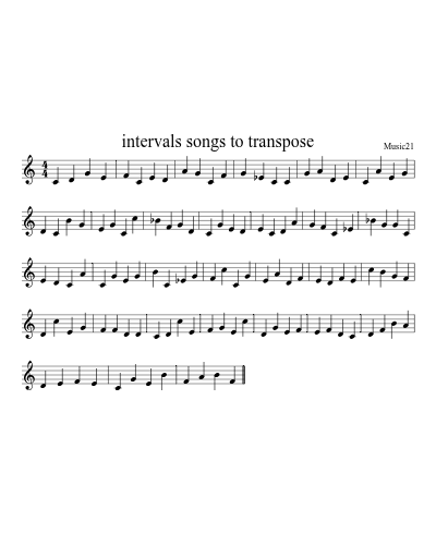 intervals songs to transpose