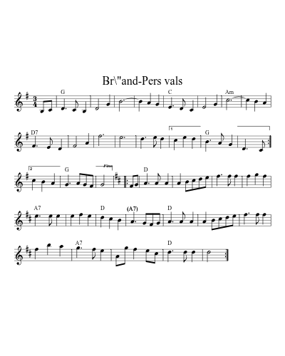 Br\"and-Pers vals (Version 5) sheet music preview