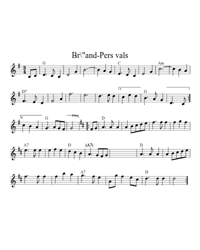 Br\"and-Pers vals (Version 6) sheet music preview