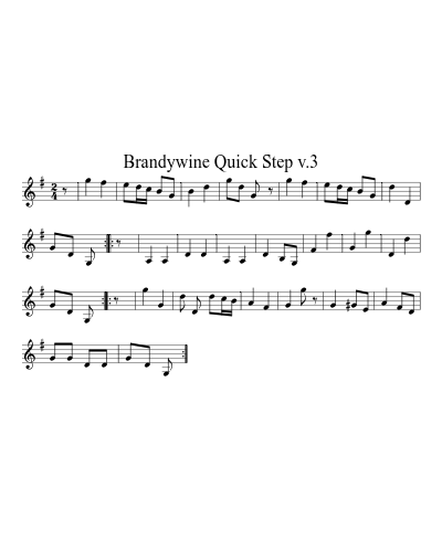 Brandywine Quick Step v.3 sheet music preview
