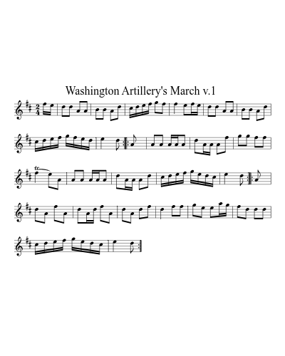 Washington Artillery's March  v.1 (Brandywine Standpiece 1)