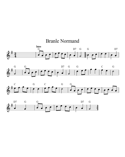 Branle Normand sheet music preview