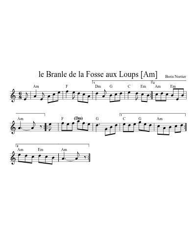 le Branle de la Fosse aux Loups [Bm] (Version 2)