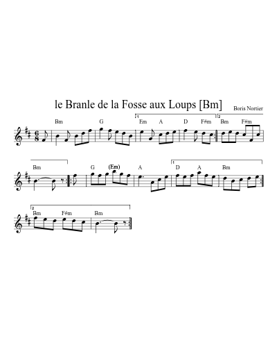 le Branle de la Fosse aux Loups [Bm] (Version 3)