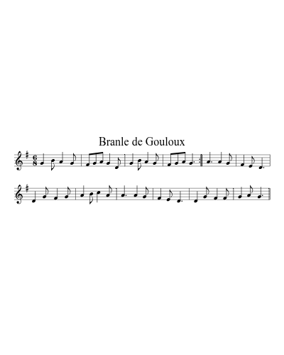Branle de Gouloux sheet music preview