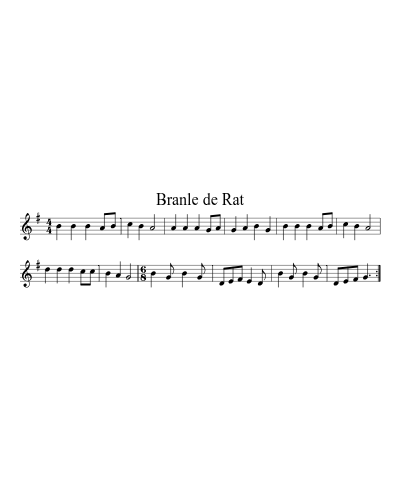 Branle de Rat (Version 2) sheet music preview