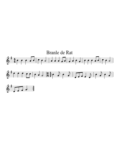 Branle de Rat (Version 3) sheet music preview