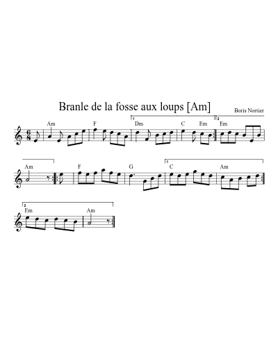Branle de la fosse aux loups    [Am]