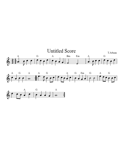 Branle des Chevaux v1 C D G A 32 2 (Version 4) sheet music preview