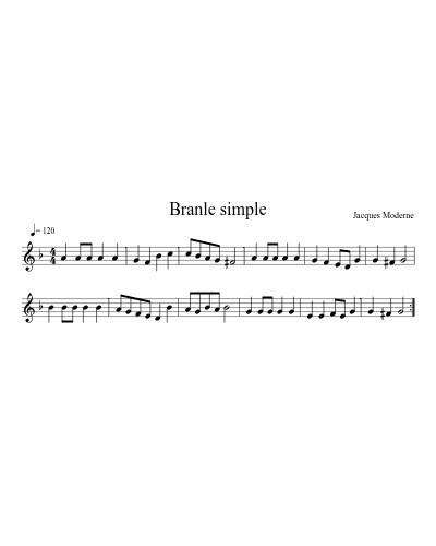 Branle simple (Version 3) sheet music preview