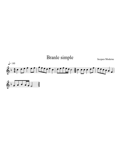 Branle simple (Version 4) sheet music preview