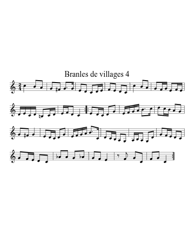 Branles de villages 4 sheet music preview