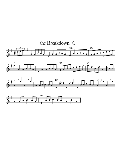 the Breakdown    [G] sheet music preview