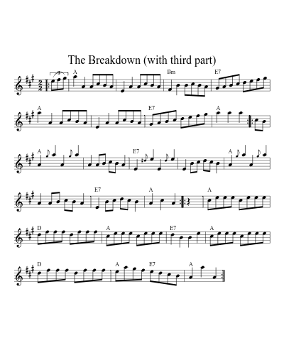 The Breakdown (with third part) sheet music preview