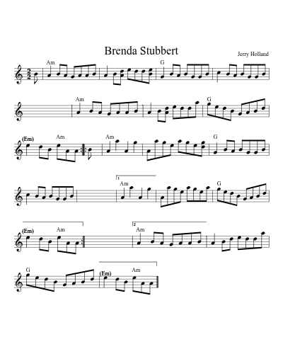Brenda Stubbert (Version 8) sheet music preview