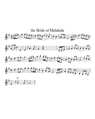 The Bride of Malahide (Version 2) sheet music preview