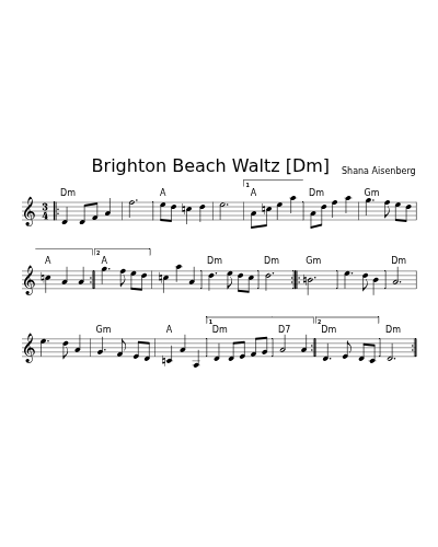 Brighton Beach Waltz    [Dm]