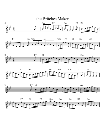 the Britches Maker (Version 2) sheet music preview