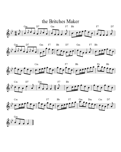 the Britches Maker (Version 3) sheet music preview