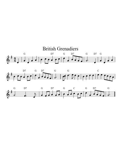 British Grenadiers (Version 5)