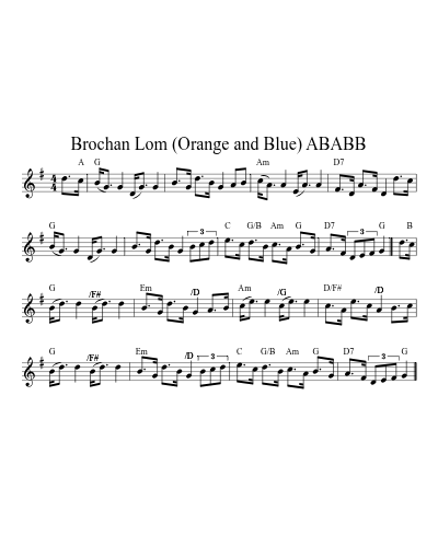 Brochan Lom (Orange and Blue) ABABB