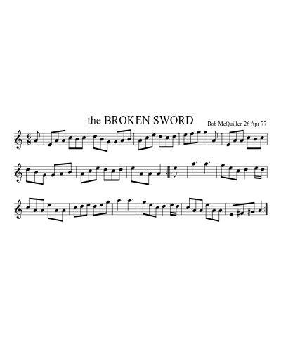 the BROKEN SWORD (Broken Sword) sheet music preview