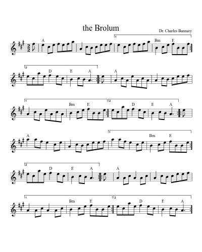 the Brolum sheet music preview