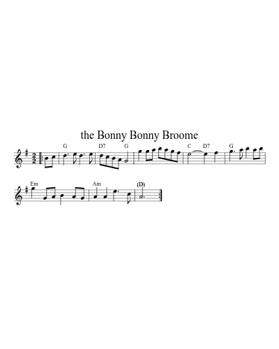 the Bonny Bonny Broome sheet music preview