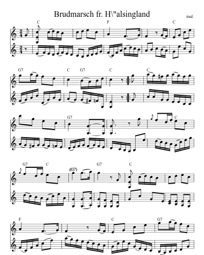 Brudmarsch fr. H\"alsingland (Version 2)