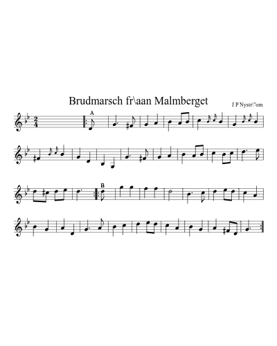 Brudmarsch fr\aan Malmberget (Version 6) sheet music preview