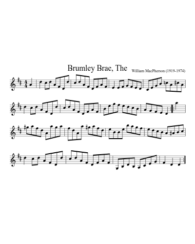 Brumley Brae, The sheet music preview