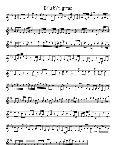 B\`u b\`u g\=ao (Version 8) sheet music preview
